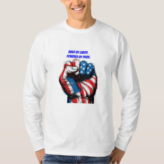 American Flag Labor Day in Red white Blue T-Shirt