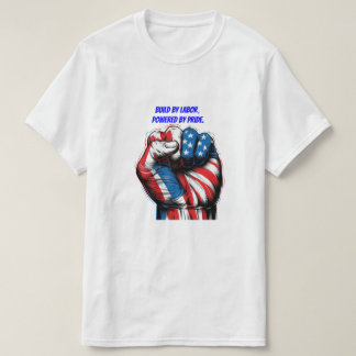 American Flag Labor Day in Red white Blue T-Shirt
