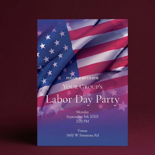 American Flag Labor Day Party Invitation (Creator Uploaded)