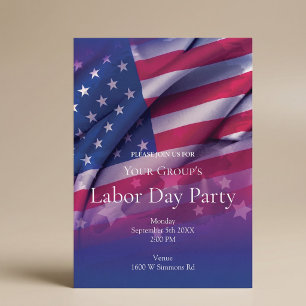 American Flag Labor Day Party Invitation