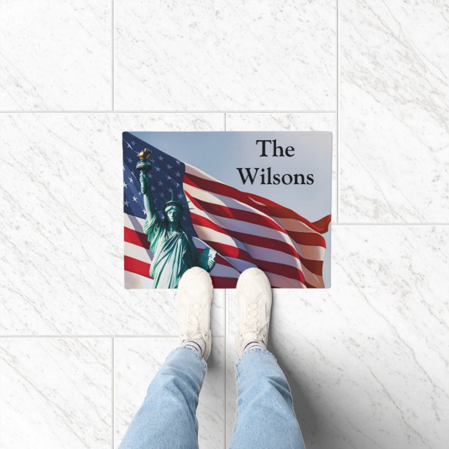 American Flag Lady Liberty Doormat (Indoor)