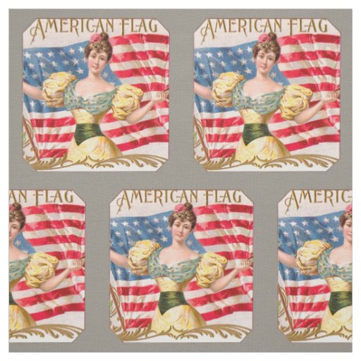 American Flag Lady Liberty Independence  Fabric