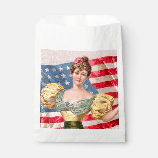 American Flag Lady Liberty Independence  Favor Bag (Front)