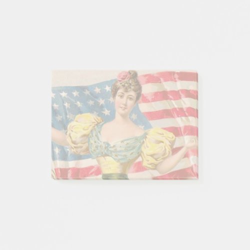 American Flag Lady Liberty Independence  Post_it Notes