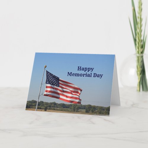 American Flag Landscape Memorial Day Card