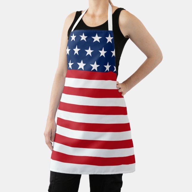 American Flag Large Bold Stars and Stripes Patriot Apron (Insitu)