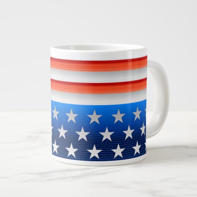 American Flag Large Coffee Mug (Front Right)