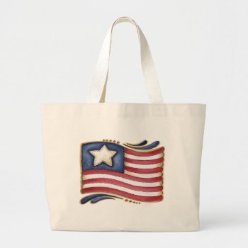 American Flag Large Tote Bag by marainey1 at Zazzle