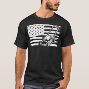 American Flag Lawnmower Shirt Lawn Mowing Shirt La