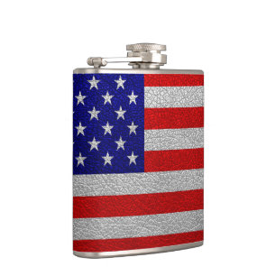 American Flag Leather Hip Flask
