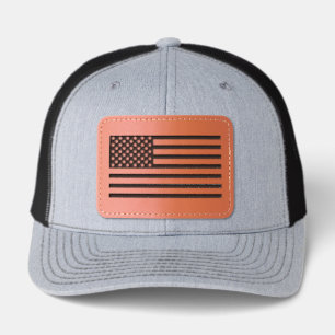American Flag Leather Patch Hat