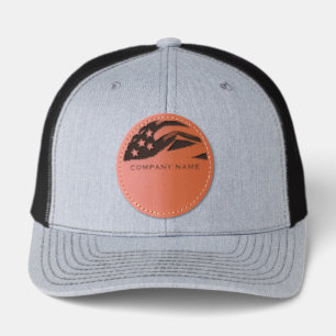 American Flag Leather Patch Hat   Custom Company
