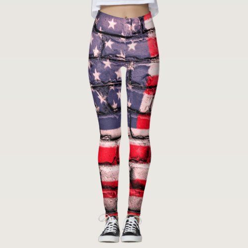 American Flag Leggings