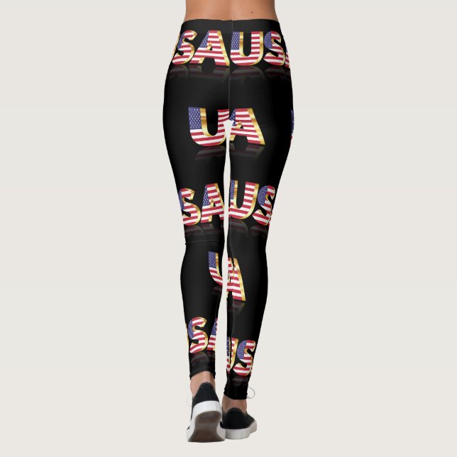 American Flag Leggings - USA - Patriotic (Back)