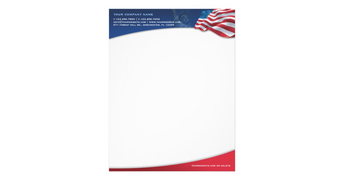 american flag letterhead zazzle com patriotic letterhead