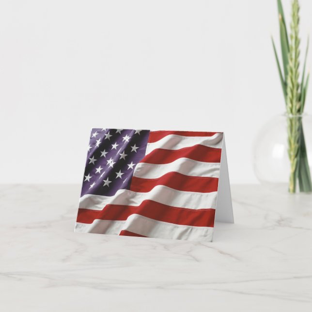 American Flag Letterpress Thank You Card (Front)