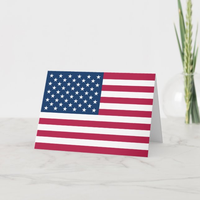 American flag letterpress thank you card (Front)