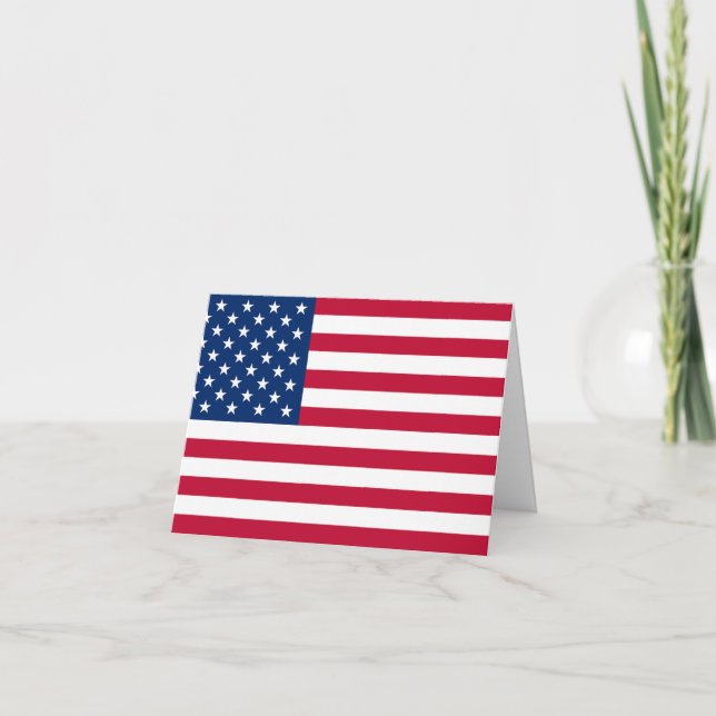 American Flag Letterpress Thank You Card (Front)
