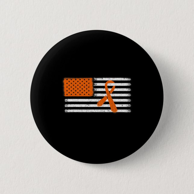 American Flag Leukemia And Multiple Sclerosis Ribb Button (Front)