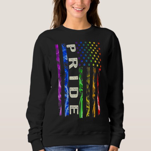 American Flag Lgbt Pride Smoke Sweatshirt
