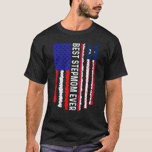 American Flag Liberia Flag Best Stepmom Ever Famil T-Shirt