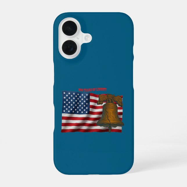 American Flag & Liberty Bell Independence Day URM iPhone Case (Back)
