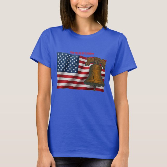 American Flag & Liberty Bell Independence Day URM T-Shirt (Front)
