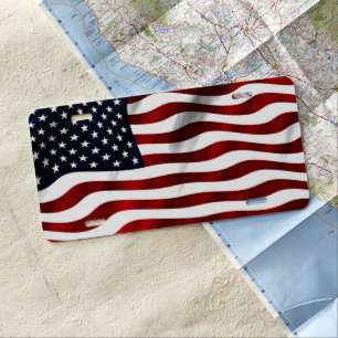 American Flag License Plate
