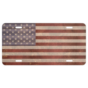 American Flag License Plate