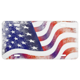 American Flag License Plate