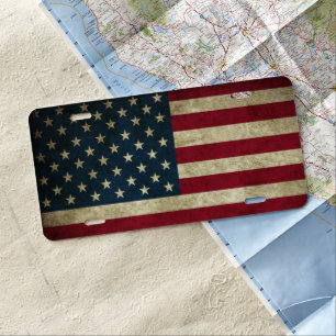 American Flag License Plate