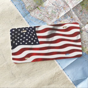 American Flag License Plate