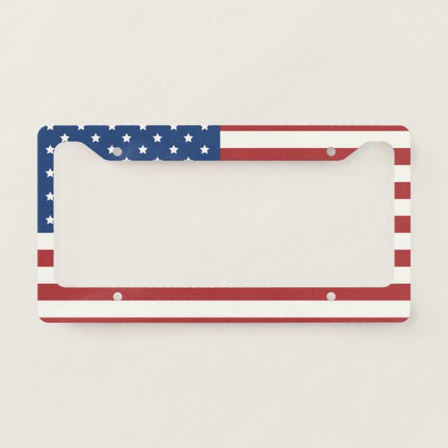 American Flag License Plate Frame – Patriotic USA (Front)