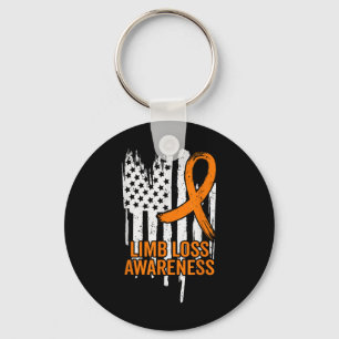 American Flag Limb Loss Awareness Hand Leg Amputee Keychain
