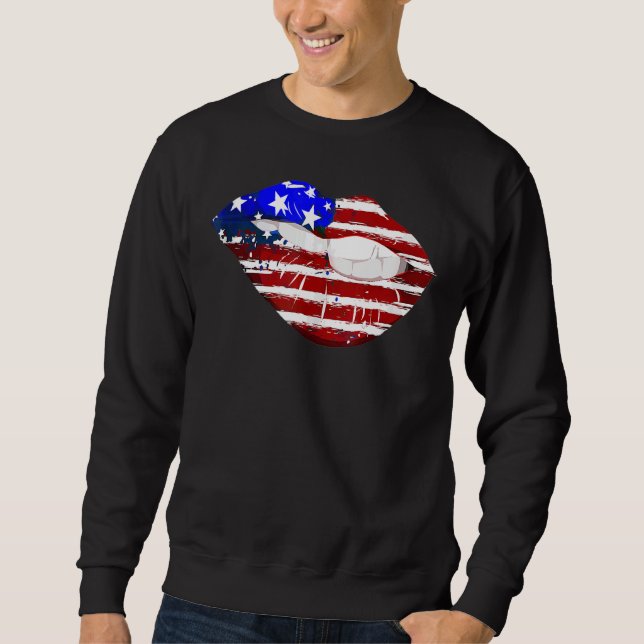 American Flag Lips American Flag Lips Sweatshirt (Front)