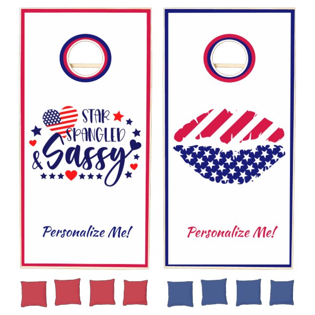 American Flag Lips Star Spangled Sassy USA Cornhole Set (Set)