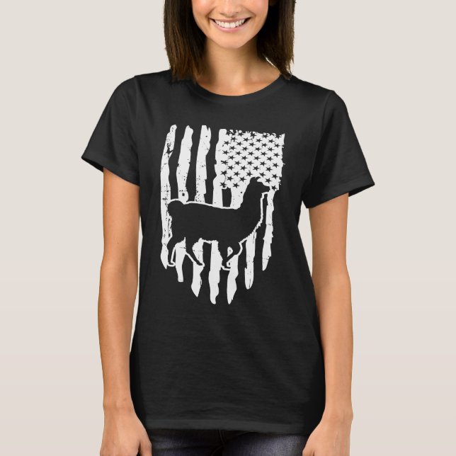 American Flag Llama T-Shirt (Front)