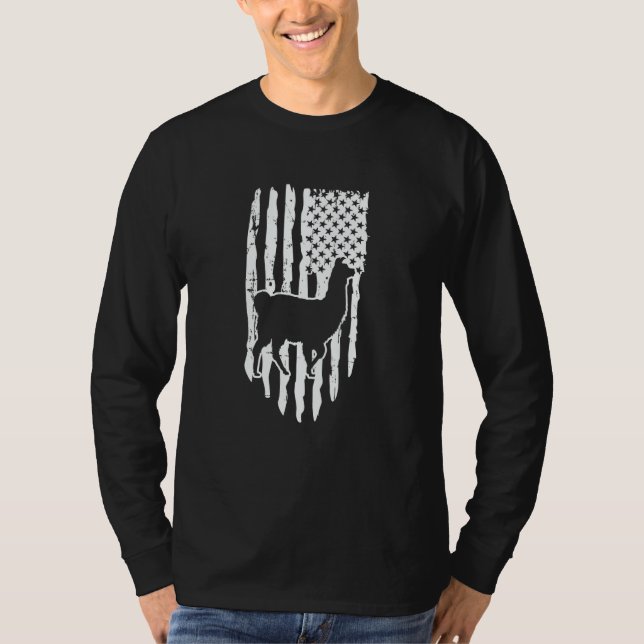 American Flag Llama T-Shirt (Front)