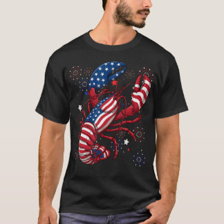 American Flag Lobster Patriotic Crawfish Season T-Shirt
