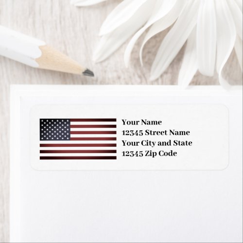 American flag logo custom return address labels
