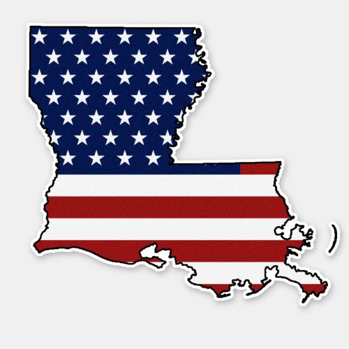 American Flag Louisiana Sticker