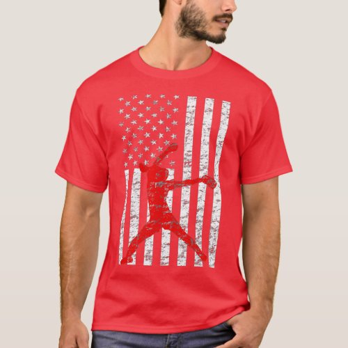 American Flag Love Softball FastPitch Pitcher Gift T_Shirt