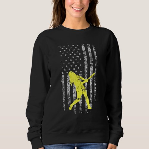 American Flag Love Softball Fastpitch Pitcher Sweatshirt