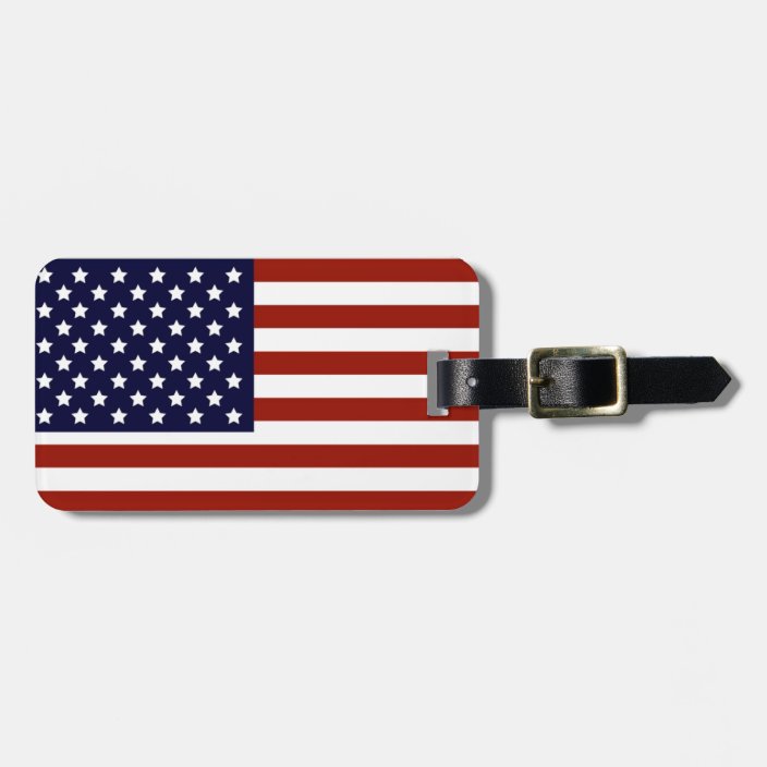 american flag luggage tag