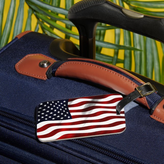American Flag Luggage Tag (Front Insitu 3)