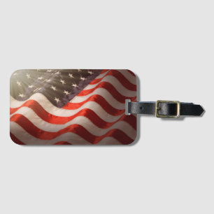 American Flag Luggage Tag