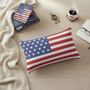 American Flag Lumbar Pillow