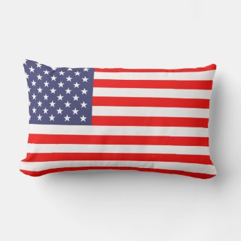 American Flag Lumbar Throw Pillow by iprint at Zazzle