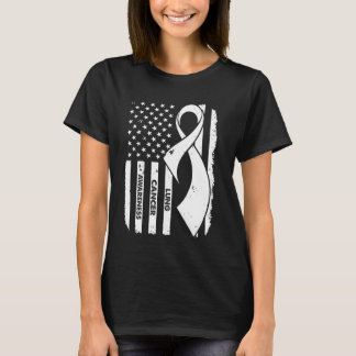 American Flag Lung Cancer Awareness Support T-Shirt