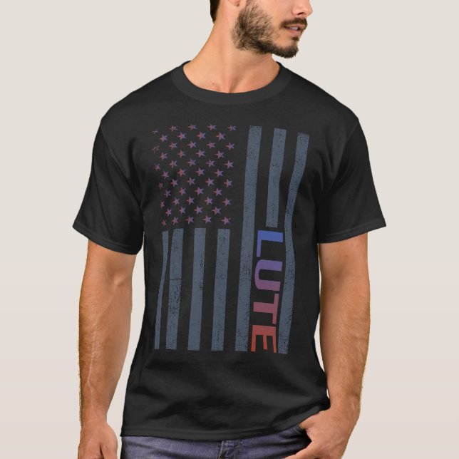 American Flag Lute T-Shirt (Front)